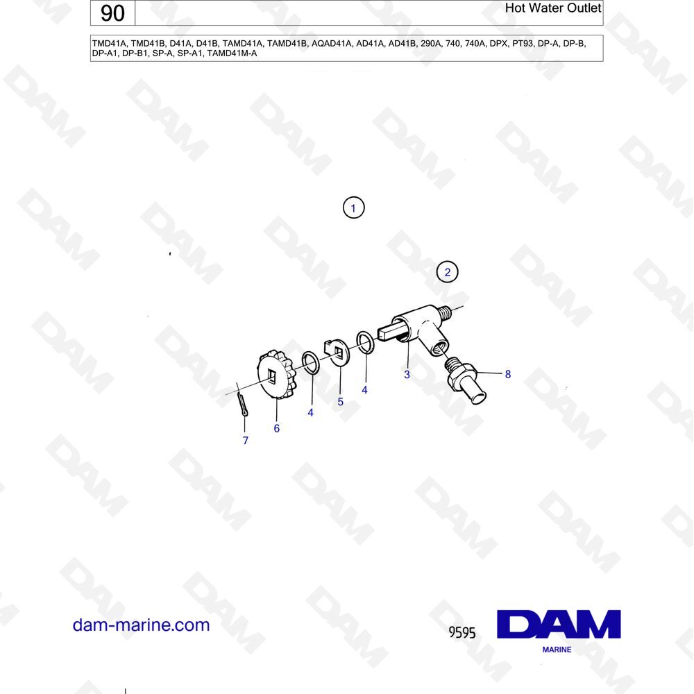 Spare parts and exploded views for Volvo Penta TMD41B engine Spare parts and exploded views for Volvo Penta TMD41B engine